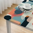 thumbnail image 5 of Awypu Colorful Color Blocks and Lines, Simple Style Square Fitted Table Cloths 100% Polyester Fiber 46*46, 5 of 8