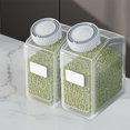 thumbnail image 5 of Clear Plastic Airtight Food Storage Container Rice Dispenser Grain Bin for Pantry Kitchen Cereal Beans Flour, 5 of 9