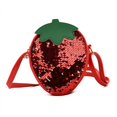 thumbnail image 1 of Bolso de mano con forma de piña y fresa con lentejuelas para mujer, bandolera tipo mensajero, con forma de fruta, de stock local, 1 of 5