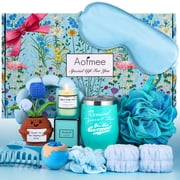 Aofmee Gift Baskets Set for Women and Graduation Gift, Birthday Holiday & Get Well Soon Gifts for Women, 12 Pack, Blue