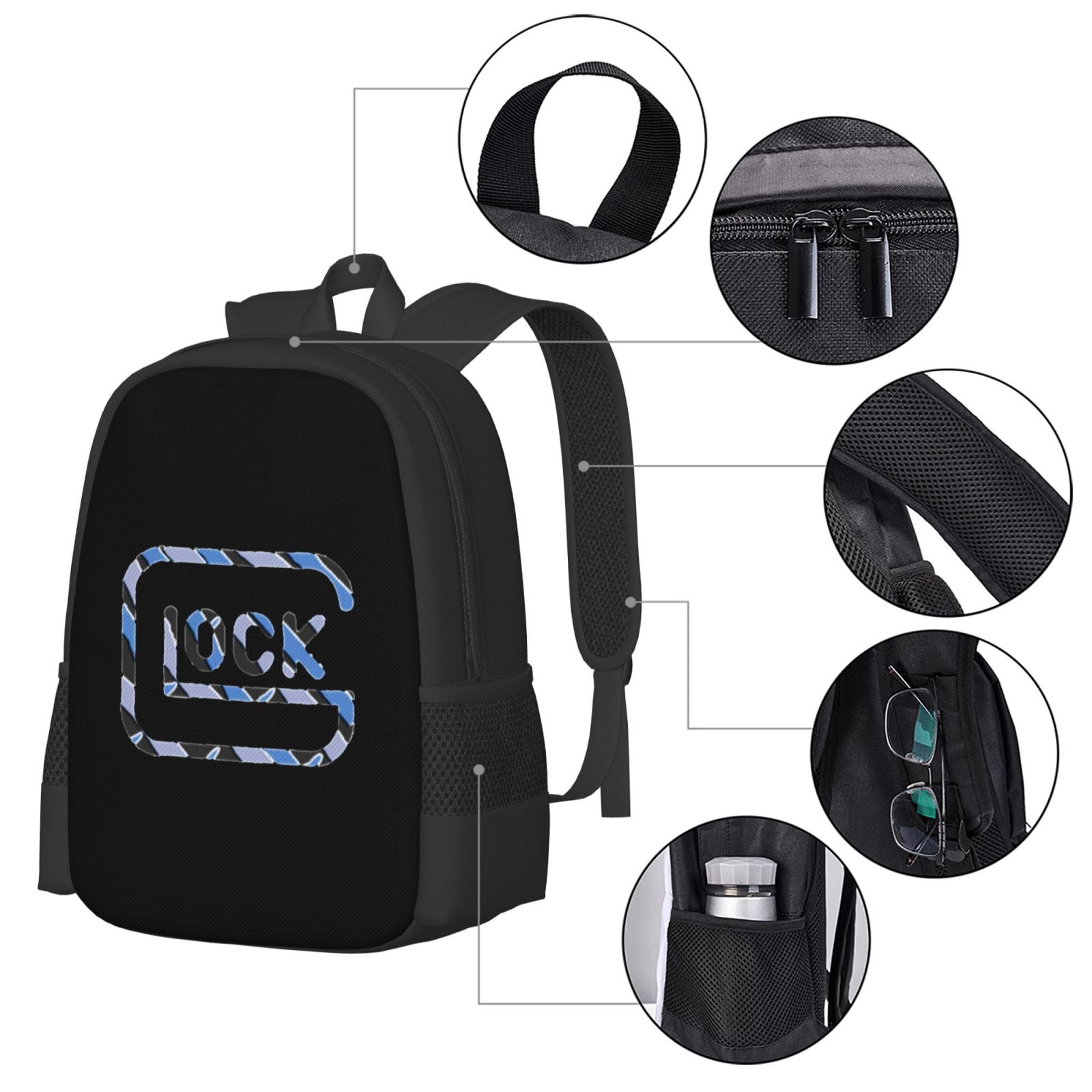 Glock Backpack Fashion Travel Backpack Laptop Backpack 16ch Simple And Large Capacity