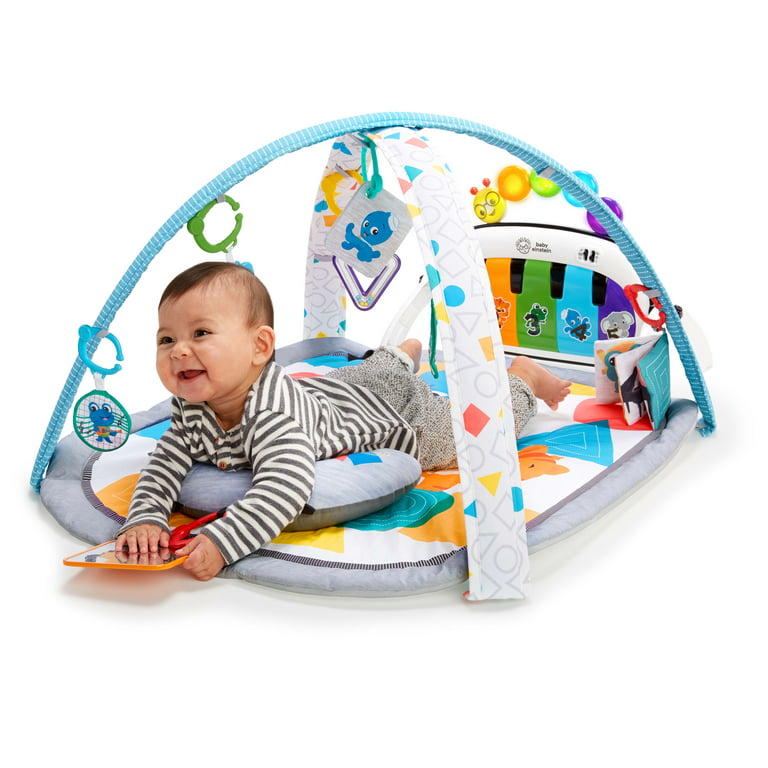 Baby Einstein Kickin\' Tunes 4-in-1 Months, Time & Gym Activity 0-36 with Baby Mat Multicolor Piano, Play Tummy