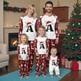 thumbnail image 2 of Family Christmas Pajamas Matching Sets Graphic Alphabet Letter Printed Long Sleeve Shirts Xmas Sleepwear Outfits Pullover Crew Neck Tops and Plaid Pants Pink Kids 3-4 Years, 2 of 3