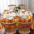 thumbnail image 3 of Orange Pumpkins Fall Table Cloth Waterproof Tablecloths, Thanksgiving Botanical Maple Leaves Falling Tablecloth Dining Table Cover for Kitchen Party Tabletop Outdoor, Rectangle Tablecloth 60x84 Inch, 3 of 9