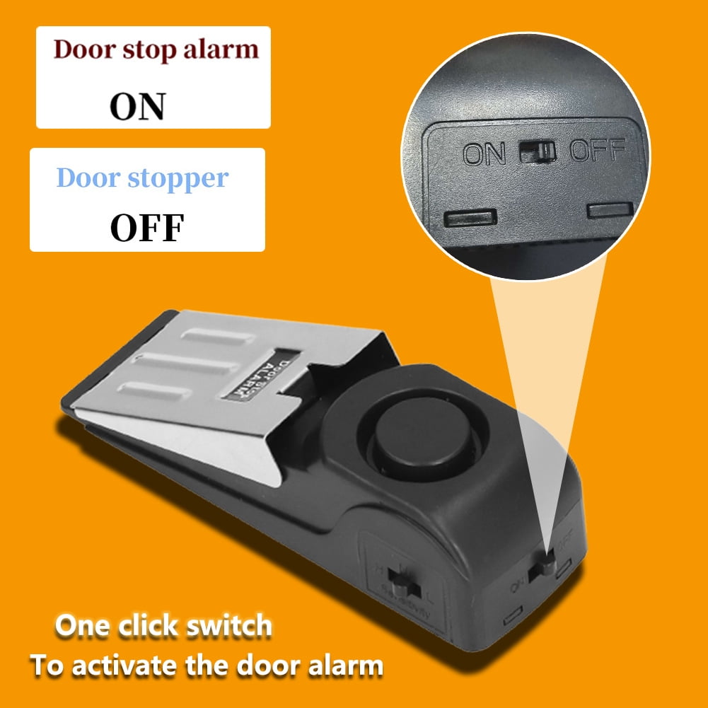 4 Pack Door Stop Alarm, Travel Alarm Essential Travel Safety Equipment 120dB Sound Adjustable Grade Sensitivity for Hotel, Travel Room, Bathroom, Home
