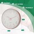 thumbnail image 3 of Reloj de pared Bakbrand, no hace tictac y silencioso, 30 cm, oro rosa, 3 of 9