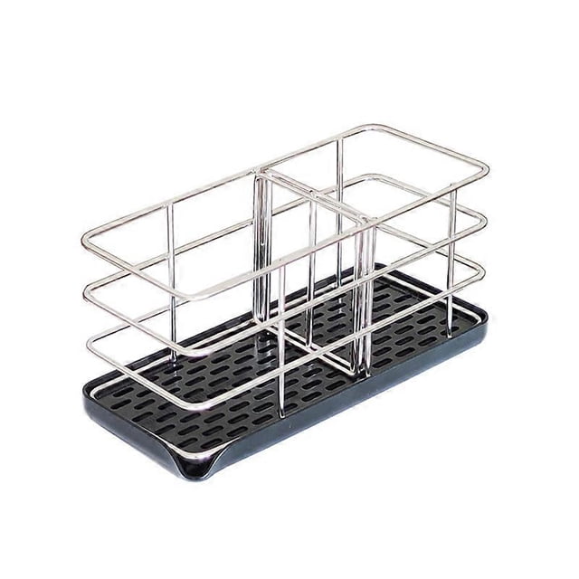 20*8.5*10cm,(Black Frame)Kitchen Sink Organizer - Sink Sponge Holder, Stainless Steel, Detergent and Soap Organizer, Bathroom Sink Rack, Sponges and D