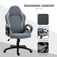 thumbnail image 3 of Vinsetto Ergonomic Home Office Chair High Back Task Computer Desk Chair with Padded Armrests, Linen Fabric, Swivel Wheels, and Adjustable Height, gray, 3 of 9