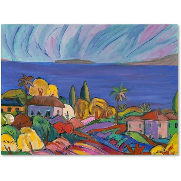 Trademark Fine Art "Three Coconut Palms" Canvas Art by Manor Shadian