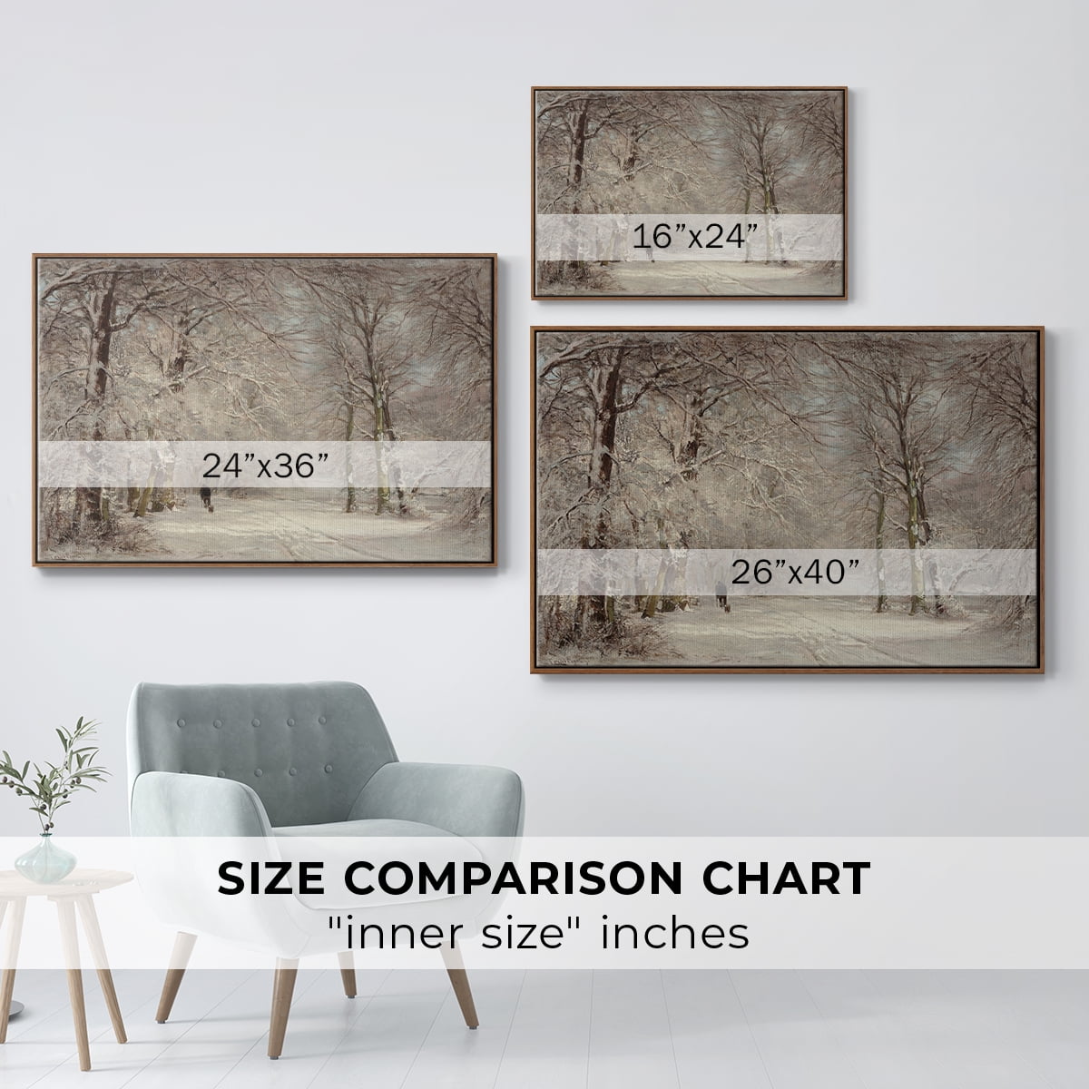 Vintage Landscape-CCLXXX By Wexford Home Framed in Walnut Wood Gallery Wrapped Canvas 25 in. x 37 in.