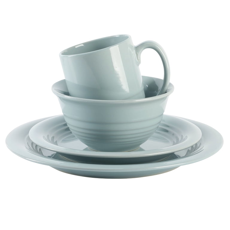 Martha Stewart Everyday Stoneware Dinnerware Set, 16 Piece, Grey