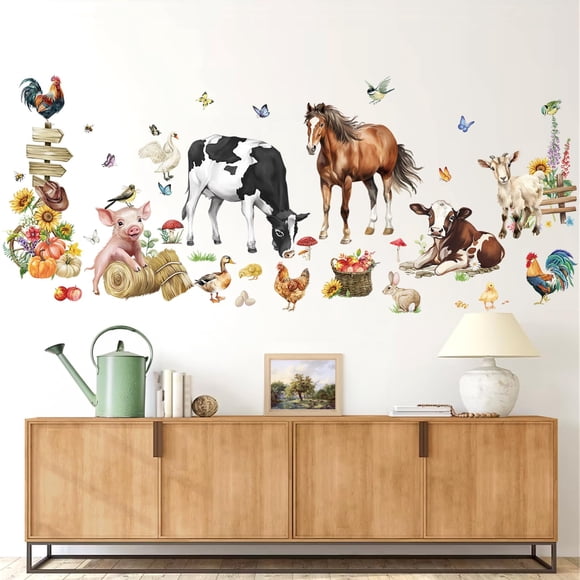 Adhesivos de pared Wondever Farm Animals Cow Horse Farmhouse