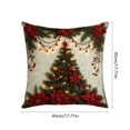 thumbnail image 3 of Christmas Linen Pillow Cover 18x18 Inch, Festive Printed Cushion Case for Sofa and Bed, Holiday Home Decor，B, 3 of 7