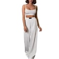 thumbnail image 2 of Conjuntos Casuales de Dos Piezas para Mujer, Camiseta Sin Mangas con Cuello en V y Cintura Elástica, Chándal de Verano con Bolsillo. XL, 2 of 8