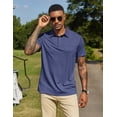 thumbnail image 6 of COOFANDY Men Short Sleeve Polo Shirt Casual Business Polo T Shirt Pocket Basic Lightweight Collared Shirt Big and Tall Blue, 6 of 9