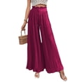 thumbnail image 2 of Pantalones casuales de cintura alta de verano para mujer, estilo europeo y americano, pantalones de pierna ancha drapeados, pantalones para mujer, 2 of 6