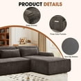 thumbnail image 5 of 102'' L-Shaped Modular Sectional Sofa, Upgraded Chenille Cloud Couch, Comfy Modern Couch with 3 Side Pockets, Scratch-Resistant Pet-Friendly Sofa for Living Room (Brown, Right-Arm Facing), 5 of 9
