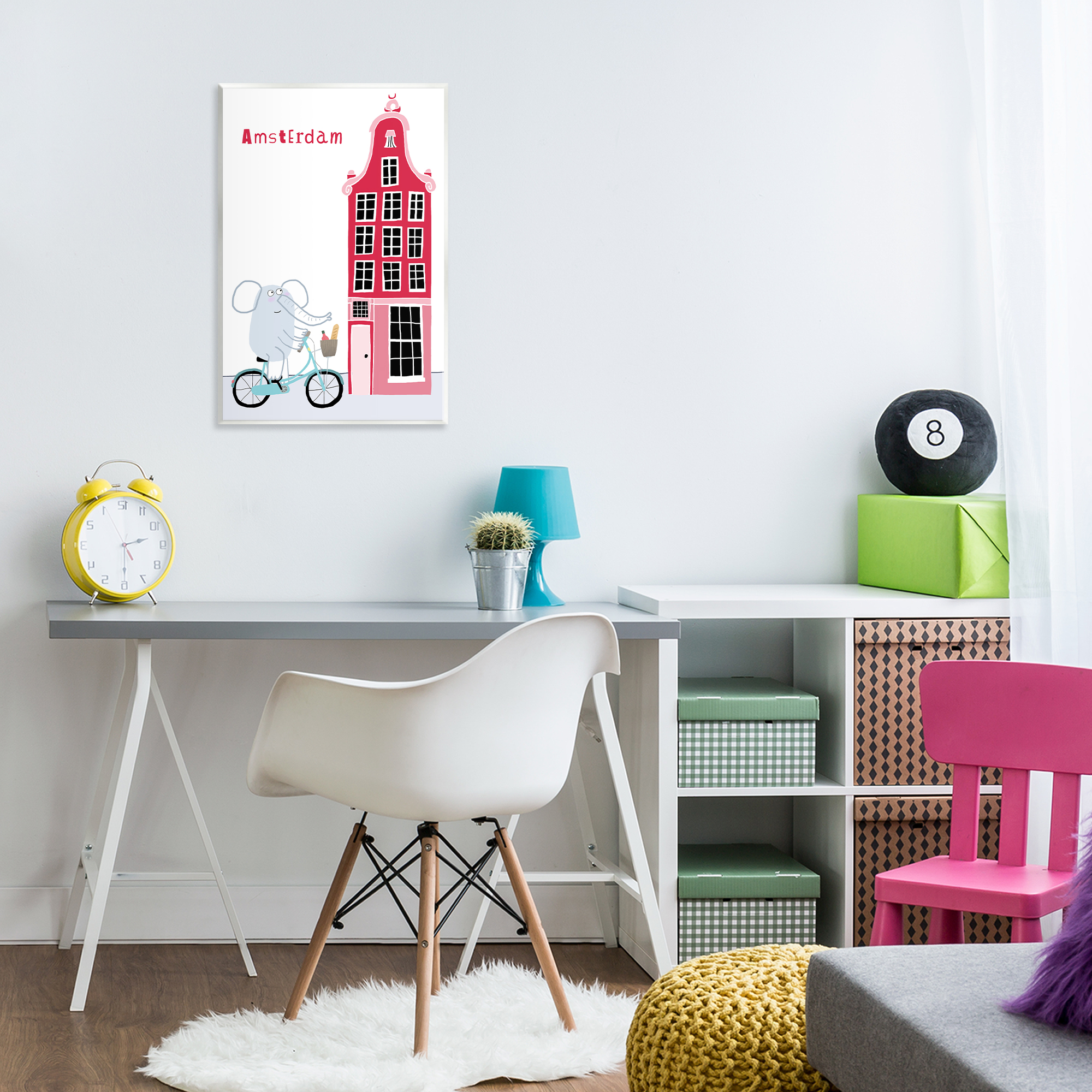 Elephant & Amsterdam Building Wall Plaque Art, design by Carla Daly
