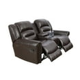 thumbnail image 3 of MAYEERTY 2-Seater Recliner Loveseat, Breathable Semi PU Leather Sofa with Storage & Cup Holder for Living Room, 3 of 7