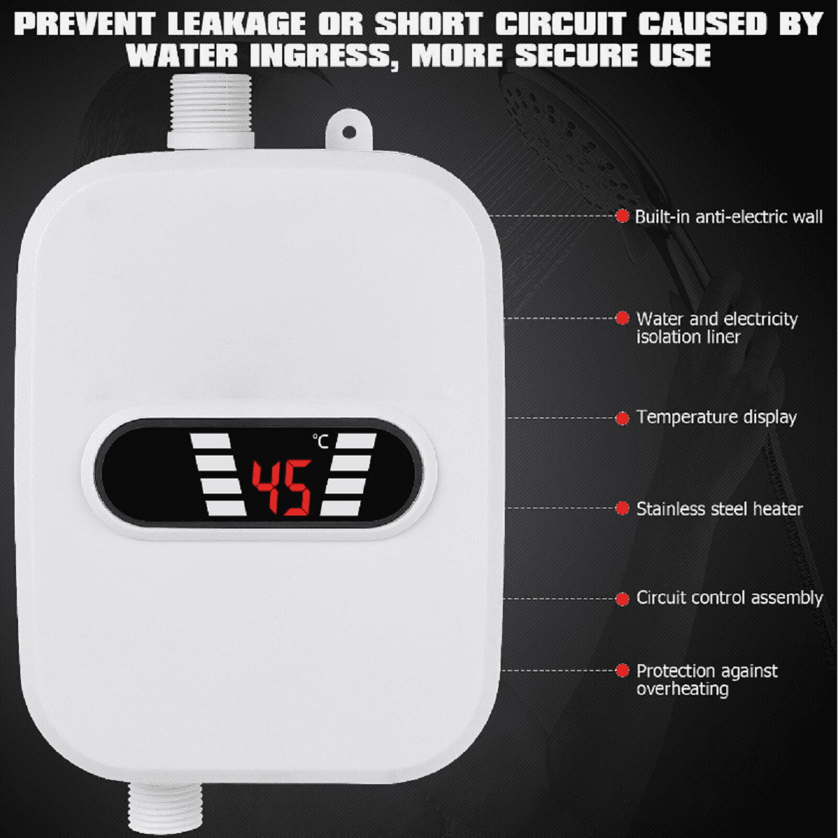 Novashion Instant 110 Volts 3500 Watts Water Heater for Bathroom