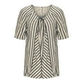 thumbnail image 7 of biudgviw Jumpsuits for Women U Neck Short Sleeve Oversize Rompers Striped One Piece Boho Summer Beach Vacation Outfits with Pockets, 7 of 7