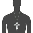 thumbnail image 2 of Huge Heavy Sterling Silver Cross with Jesus Pendant Necklace 5 Inches 36 Grams, 2 of 2