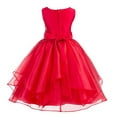 thumbnail image 2 of Ekidsbridal Asymmetric Ruffled Organza Sequin Flower Girl Dress Birthday Evening Formal Gown 012S 2, 2 of 3