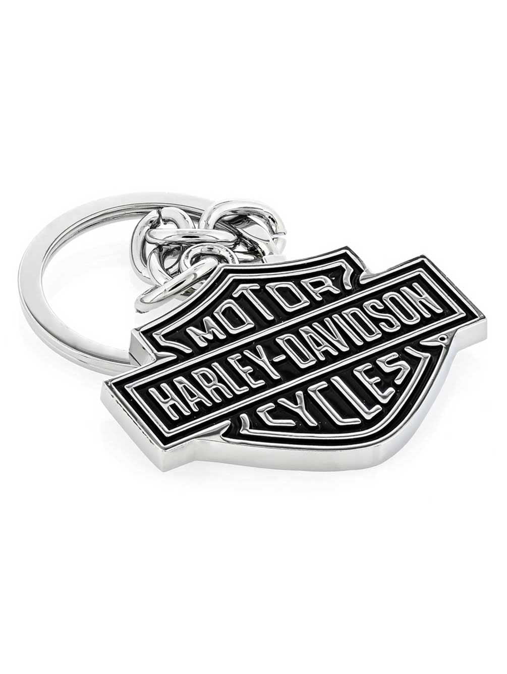 Motor Harley Davidson Cycle bar & shield charm silver with black enamel Last ONE 