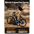 thumbnail image 5 of ESKUTE M200 Electric Bike for Adults, 21-Speed Gear 27.5" Mountain Ebike, 1200W Peak Brushless Motor 28MPH, 48V 10.4Ah, Step Over E-Bicycle, with NFC Unlock, Black with Fender & Rack, UL2849, 5 of 8