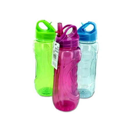 

Bulk Buys HB410-24 Sports Bottle With Flip Straw -Pack of 24