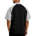thumbnail image 4 of Hearthz S-4XL Men's Quarter Zip Raglan Mens Short Sleeve Shirt Color Block Stand Collar Pullover Soft Cuffed Sleeve Contrast Colors Mens Shirts Casual, 4 of 5