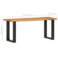 thumbnail image 4 of vidaXL Live Edge Bench 110 cm Solid Acacia Wood and Steel, 4 of 5