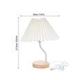 thumbnail image 2 of Pleated Table Lamp Decorative Desk Light USB Dimmable Bedside Nightstand Lamp with Cloth Lampshade and Wood Base for Bedroom Decor, 2 of 3