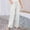 White, variant on Sakmal Work Pants Women Pleated Casual Cotton Linen Straight Leg Full Length High Waisted Green Plain Pants with Pockets