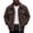 Brown, variant on Mens Sherpa Fleece Trucker Jacket Zip Up Collared Jacket Casual Outerwear Jacket for Fall Winter