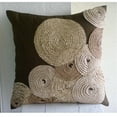 thumbnail image 4 of The HomeCentric Pillow Covers, Brown Decorative Zippered Pillow Covers Pack of 2, 16x16 inch (40x40 cm) Silk Pillow Covers, Circles & Dots, Jute, Cushion Cover&nbsp; - Adorned By Jute, 4 of 4