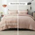 thumbnail image 6 of U by Bedsure Bed in a Bag King Size 7 Pieces, Dusty Pink White Striped Bedding Comforter Sets All Season Bed Set, 2 Pillow Shams, Flat Sheet, Fitted Sheet and 2 Pillowcases, 6 of 6