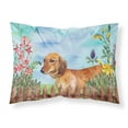 thumbnail image 1 of Carolines Treasures CK1214PILLOWCASE Dachshund Spring Fabric Standard Pillowcase, 1 of 2