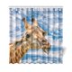 thumbnail image 1 of Cortina de ducha ABPHQTO de animales salvajes africanos cielo azul jirafa tela de poliéster 160x180 cm, 1 of 3