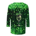 thumbnail image 4 of Wowcloth Woman's St. Patrick's Day Print T-Shirt, Round Neck with 3/4 Sleeves Loose Fit, Casual Top Blouse for Festival and Daily Wear, 4 of 5
