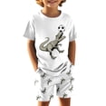 thumbnail image 4 of Hiijoy Toddler Boy's Casual Outfits Dinosaur Printed Short Sleeve T-Shirt Shorts Set, Sizes 3-4T, 4 of 8