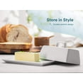 thumbnail image 2 of CPDD Ceramic Butter Dish with No Slip Lid & Handle, Dishwasher Safe, Holds One Stick, 7.5 Inch Wide, White, 2 of 7