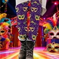 thumbnail image 7 of Meichang Women's Mardi Gras Workout Leggings Mask Print Yoga Pants High Waist Stretchy Carnival Tights Leggings, 7 of 7
