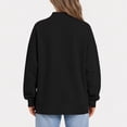 thumbnail image 5 of Perfectbot Women's Mock Neck Sweatshirt Long Sleeve Loose Fit Pullover Top with Side Split Casual Fall Wear, 5 of 9