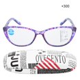 thumbnail image 2 of Gafas De Lectura Anti Blue Rays Gafas Presbiópicas Alivio De La Fatiga Visual Gafas De Lectura Multifocales Con Estuche + 300 Marco Azul Púrpura Ccdes Otros, 2 of 8