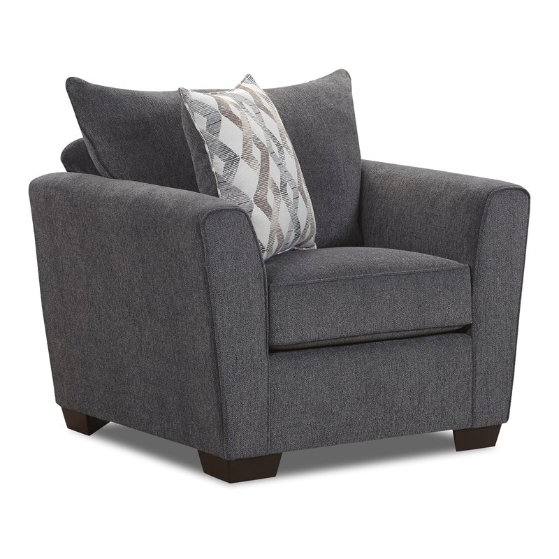 Lane Furniture Traditional Fabric Chair with Subtle Flared Arm in Gray