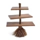 thumbnail image 1 of Rustic Wooden 3-Tier Shelf with Unique Broomstick Design, Multi-Purpose Display and Storage Rack, 1 of 5