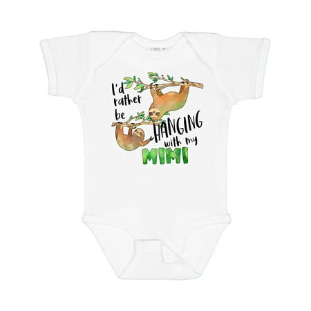 

Inktastic Id Rather Be Hanging with My Mimi- Cute Sloths Boys or Girls Baby Bodysuit