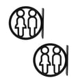 thumbnail image 4 of LOLIPPYY 2pcs Double-Sided Acrylic Restroom Signs for Business - Black Vertical Men & Women Bathroom Wall Plaques for Office, Public Toilet, 4 of 8
