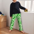 thumbnail image 5 of Wukai Green Lizard Print Teenagers' Pajama Pant Sleep Pajama Lounge Pant PJ Bottoms with Pockets and Button Fly(Available in Big & Tall)-Medium, 5 of 6